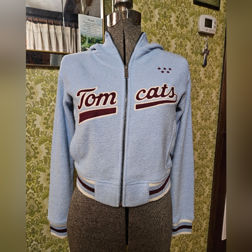 VINTAGE x-small Blue Marlin 5 star vintage brand zipper hoodie